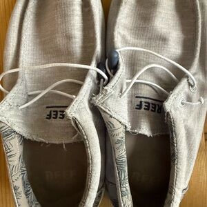 Reef Gray and White Slip-On Shoes